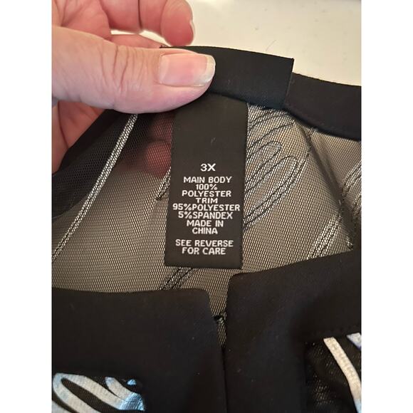 Catherines Black Label Evening Jacket Size 3X Black Abstract Semi Sheer - Picture 6 of 7